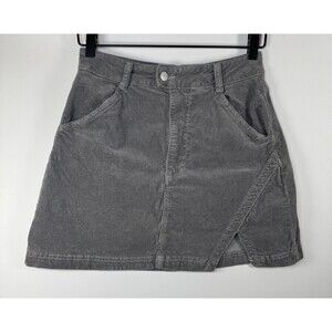 Pilcro Anthropologie Corduroy Mini Skirt Size 4 Gray Cotton Modal Blend Fall